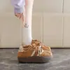 Tênis Retro de Solado Grosso para Aumento de Altura, Estilo Novo Campus Primavera para Mulheres, Sapatos Leves Versáteis de Bico Redondo