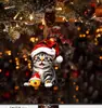 Nuevo producto transfronterizo: Colgante Plano Acrílico 2D para Coche, Colgante Decoración Árbol de Navidad, Decoración del Hogar