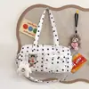 Bolso de hombro para mujer con estampado de estrellas y lunares de moda, bolso cruzado casual estampado estilo coreano, bolso tote de estudiante para llevar debajo del brazo