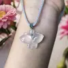 Colgante de Candado con Patrón de Nube de Ágata, Hebilla de Paz Buda Sonriente Luna Blanca de Ágata Colgante de Jade, Ágata Natural