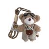 Chaveiro Urso de Pelúcia de Desenho Animado com Óculos e Macacão Boneca Fofa Chaveiro para Carro Boneca Fofa Pingente para Bolsa