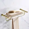 Acero Inoxidable 304 Dorado Cepillado Anillo Portatoallas de Baño Estante de Almacenamiento para Toallas de Baño Portarrollos de Papel Higiénico para Baño Gancho para Ropa
