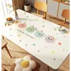 Mantel de vidrio suave de PVC, lavable, impermeable, a prueba de aceite, resistente al calor, mantel de dibujos animados, protector de escritorio para mesa de centro de entrada
