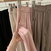 Calças finas de verão imitação tencel cobre amônia seda 2024 novas elasto cintura alta soltas emagrecimento all-match calças estilo preguiçoso