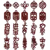 30 Estilo Chinês Vermelho Bênção Caractere Chinês DIY Acessórios de Joia Feliz Ano Novo Pingente de Paz Acessórios de Ano Novo