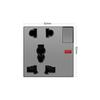Acessórios de tomada de interruptor de parede tipo 86 transfronteiriço cinza, moldura de vidro e 52 módulos funcionais podem ser combinados livremente