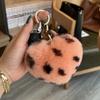 Pelo de Conejo Rex Amor Bola de Pelo Llavero para Coche Colgante de Bolso en Forma de Corazón Personalidad Lindo Felpa Colgante de Alta Gama Celebridad de Internet