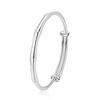 Pulsera de plata de bambú para mujer, plata de ley 9999 sólida, pulsera de plata joven con cierre de presión, pulsera de plata simple para novia