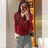 Suéter Simple Versátil de Corte Ajustado para la Primavera de 2026 Moda Francesa Cardigan de Punto de Manga Larga con Cuello Marino para Mujer