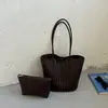 Bolso tote tejido vintage estilo coreano, bolso de hombro casual diario de gran capacidad para ir al trabajo, bolso de axila versátil de alta gama y elegante