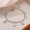 Serie de Pulseras de Acero de Titanio Estilo Coreano Pulsera de Trébol de Cuatro Hojas para Mujer, Moderna y Versátil, Pulsera de Acero de Titanio de Gama Alta, Joyería que No se Desvanece