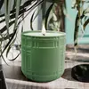Copo de Vela Cerâmico Colorido Personalizado com Padrão em Relevo Estilo Nórdico Recipiente para Vela Copo de Vela Vazio