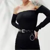 Cinturón de Cuero PU para Mujer con Hebilla Grande de Una Pieza para Envío Directo, Cinturón Delgado Retorcido para Vestido, Accesorio Decorativo para Mujer con Hebilla de Un Bucle