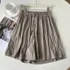 Shorts Casuales Plisados Holgados para Mujer, Delgados, Frescos, Cómodos, de Pierna Ancha, Pantalones Frescos, Adelgazantes, Combinan con Todo, para Caminar con Pereza, Pantalones Cortos Hot