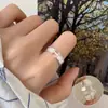 Anillo Mate de Alta Gama para Mujer, Estilo Simple y Genial, Anillo Abierto de Moda y Versátil, Anillo para Dedo Índice de Diseño de Nicho