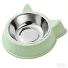 Tazón con Forma de Oreja de Gato, Tazón para Comida de Gato, Tazón para Mascotas, Tazón Antiderrames para Comida de Gato y Perro, Tazón de Comida de Acero Inoxidable, Tazón para Comida de Gato, Tazón para Gato y Perro, Antideslizante