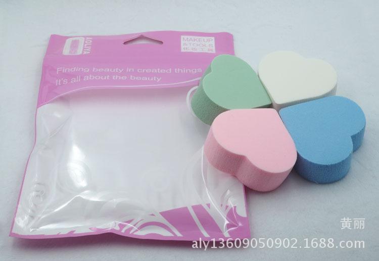 乳胶心形粉扑四色1