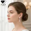 Pendientes Geométricos de Perla de Plata de Ley S925 Transfronterizos para Mujer, Pendientes de Moda de Gama Alta con Incrustaciones de Circonia, Accesorios de Oreja de Moda Personalizados