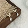 Brincos de Borboleta Doces, Brincos de Luxo de Nicho High-End, Brincos de Zircônia em Forma de Gota Estilo Francês, Agulhas de Prata 925, Elegantes