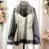 Velo negro de Halloween transfronterizo encaje vintage europeo y americano fantasía oscura novia fantasma fiesta de bodas anime cosplay velo