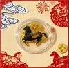 Año del Caballo Dios de la Riqueza Caballo Pequeño Oro Imitación Pegatina para Teléfono Venta al por Mayor Dibujos Animados Yuanbao Atrae la Fortuna Fuente de Regalos Corporativos Fabricante en Stock