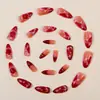 Diseño desmontable de uñas postizas con forma de almendra francesa 3D de flor de perla y cuentas de acero