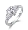 Distribución Spot Transfronteriza de Anillos de Moissanita para Mujer, Lujo Ligero y Sensación de Alta Gama, Plata 925 Chapada en Oro de 18 Quilates, Anillos de Propuesta y Compromiso