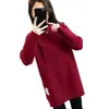 Suéter europeo y americano de longitud media para mujer que cubre las caderas, engrosado para otoño e invierno 2026, un top de punto básico para combinar con un abrigo