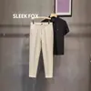 Pantalones cropped elegantes de color liso, ajustados, con forro de forro polar, versátiles, para otoño e invierno, nuevos pantalones formales de negocios casual para hombre