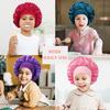 Gorro de Noche de Satén para Niños para Dormir, Lindo Gorro para el Cabello con Elástico para Niñas con Cabello Rizado, Gorro de Noche para Niños de Seda Imitada de Banda Ancha