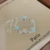 Pulseira Flor de Zircônia Super Brilhante Tipo Puxar Design Fresco Doce Anel de Mão Nicho High-End Joia de Mão Exquisita para Mulheres