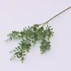 Folha de Dinheiro de Eucalipto Artificial para Decoração de Casa e Casamento, Planta de Folha de Eucalipto Artificial de Haste Única