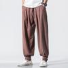 Calças de Monge Leggings-Free Algodão e Linho Soltos Monge Homens e Mulheres Calças de Monge Close-up Zen Calças Laicas Primavera e Verão Calças Compridas