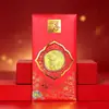 2027 Año de la Oveja Moneda de Oro Propicia Atracción de Riqueza Tarjeta de Dinero Bolsa de Terciopelo Paquete de Sobre Rojo Moneda Conmemorativa de Pan de Oro Regalo de Año Nuevo