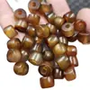 Contas soltas de ágata estilo antigo com furo grande, contas em formato de barril na cor champanhe, contas estilo vintage, contas espaçadoras, contas para acessórios de joias DIY