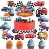 Decoración para fiestas de carreras, vajilla de Hot Wheels, plato de papel, toalla de papel, mantel, productos de cumpleaños de carreras