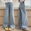 Ropa para Niños Jeans para Niñas para Niños Mayores 2026 Nuevo Estilo Coreano Primavera y Otoño Casual Pantalones de Pierna Ancha