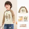 Kaka Panda Camada Base Plush Infantil Meninas Manga Longa Camiseta Roupas de Inverno Meninos Camada Base de Inverno Bebê Top