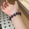 [Amatista Natural] Pulsera de Cristal Natural Pulsera de Cuentas Pulsera de Cristal Blanco para Mujer Lujo Ligero y de Gama Alta