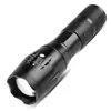 Lanterna LED T6 Zoomável Tática de Alto Brilho 5 Modos Liga de Alumínio Portátil de Mão Longo Alcance 200-500m para Acampamento Caminhada Emergência Preto