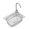 Fregadero de Cocina de Acero Inoxidable Engrosado Personalizado Transfronterizo de un Solo Fregadero Fregadero Doméstico Estampado de una Pieza Fregadero Cepillado