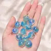 Cuentas redondas con agujero pasante de ojo de gato con lámina dorada degradada, cuentas de cuentas, cadena para teléfono móvil hecha a mano, llavero, cadena para bolso, accesorios de joyería