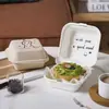 Caixa de Bolo Descartável Estilo Ins Tendência Bento Sobremesa Tiramisu Hambúrguer Pintado à Mão Para Levar Passeio de Primavera Caixa de Piquenique