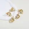 Anillo Hueco de Acero Inoxidable con Hilo Dorado Incrustado con Turquesa Moda Retro Estilo de Gama Alta Anillo Anillo