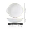 Placa Cerámica Binaural Jingdezhen Alto Valor de Color Plato Cerámico para el Hogar Plato Hondo para Sopa Plato para Cocinar al Vapor Plato de Porcelana de Hueso Phnom Penh