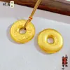 Tienda de Oro Mismo Estilo Corazón Chapado en Oro Sutra Mantra Paz Colgante Joyería Hecha a Mano Accesorio Cadena para Suéter Otoño e Invierno