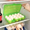 Caja de Almacenamiento de Huevos de 15 Compartimentos de Liberación Rápida Organizador de Cocina Caja de Huevos Caja de Conservación de Plástico Refrigerador Transparente Almacenamiento para Refrigerador