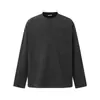 Yidao Vintage Outono 2026 Novo Moletom com Gola Henley Masculino Tendência Japonesa Simples Cor Sólida Amplo Pulôver Top