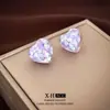 Brincos de Pérola com Flores Roxas Delicados e Elegantes Estilo Coreano com Diamantes, Brincos de Nicho Elegantes com Sensação de Luxo Leve e Alto Padrão para Mulheres