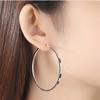 Aretes Grandes Triangulares Coche Flor Aguja de Plata 925 Cobre Blanco Chapado en Platino Aretes Aretes de Aro Grandes Aretes Exagerados Aretes